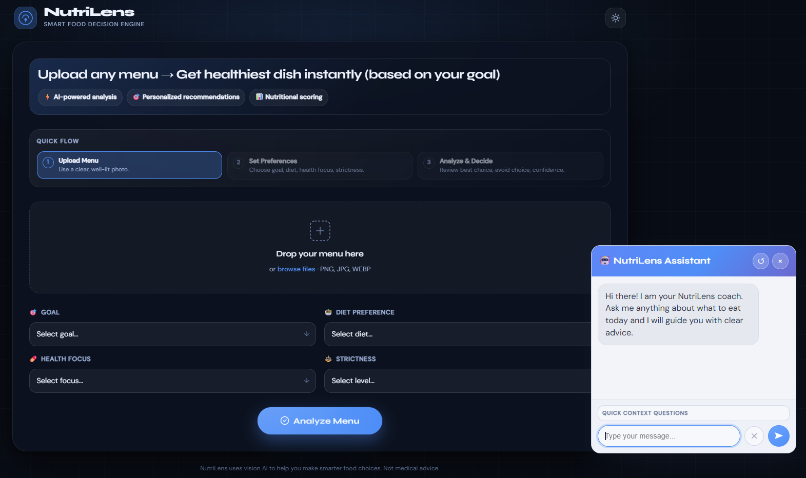 NutriLens project screenshot